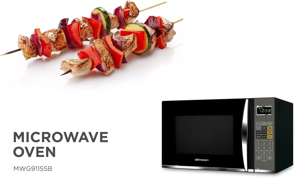 Emerson 1.2 CU. FT. 1100W Griller Microwave Oven with Touch Control, Stainless Steel, MWG9115SB