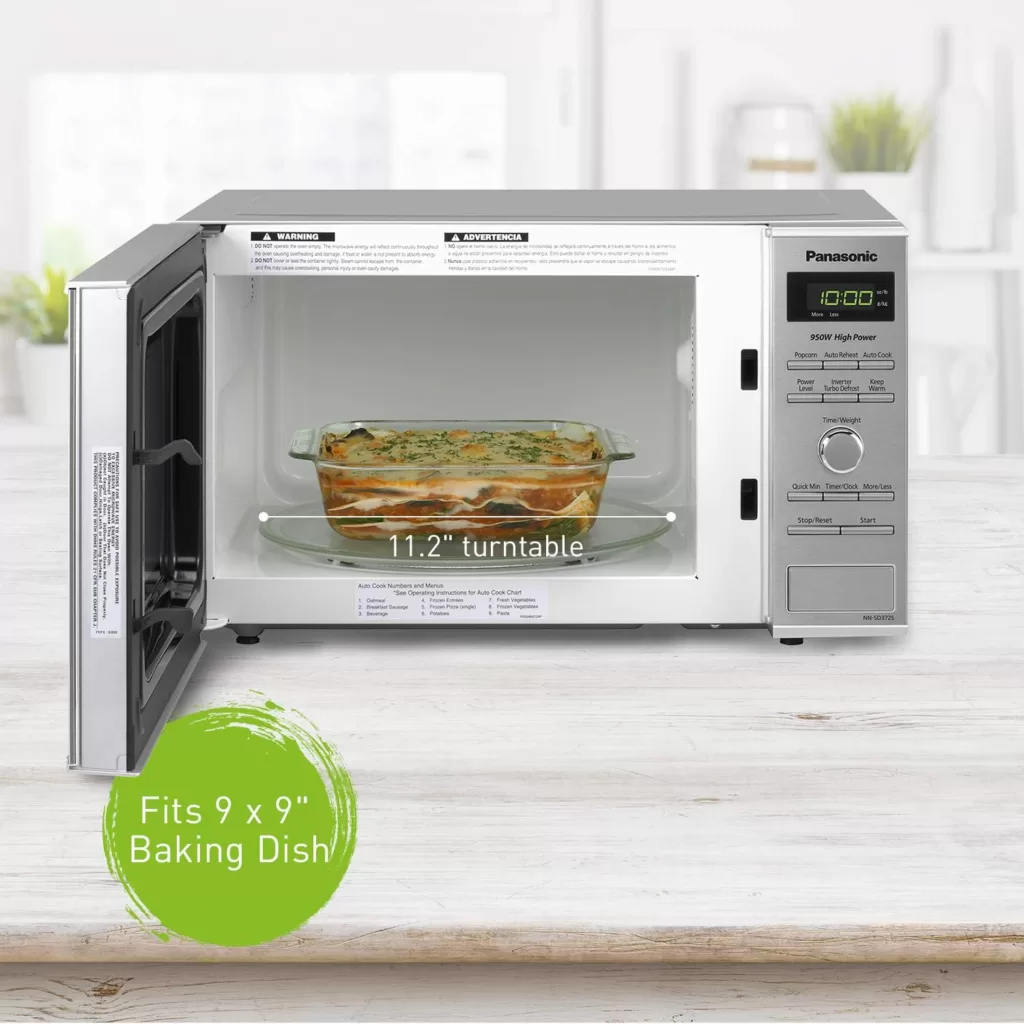 Panasonic Microwave Oven NN-SD372S Stainless Steel Countertop/Built-In with Inverter Technology and Genius Sensor, 0.8 Cu. Ft, 950W