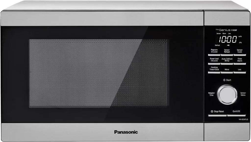 Panasonic NN-SD67LS 1100W with Genius Sensor Cook and Auto Defrost Countertop Microwave Oven, 1.3 cu ft, Stainless Steel