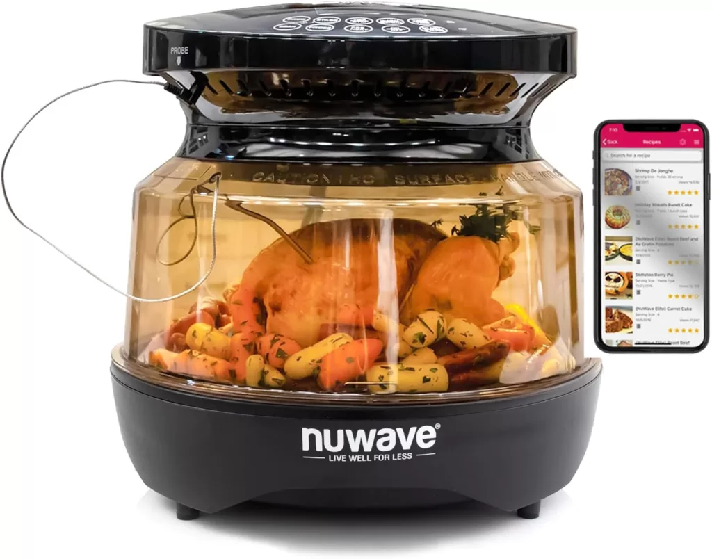 Nuwave Primo Grill Oven, New  Improved 2023, Countertop Toaster Oven Convection Top  Grill Bottom for Surround Cooking, Cook Frozen or Fresh, Smart Thermometer