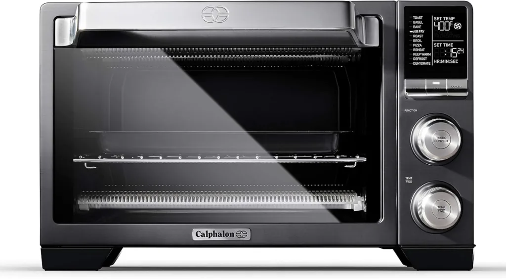 Calphalon Air Fryer Oven, 11-in-1 Toaster Oven Air Fryer Combo, 26.4 QT/25 L, Fits 12 Pizza, Stainless Steel