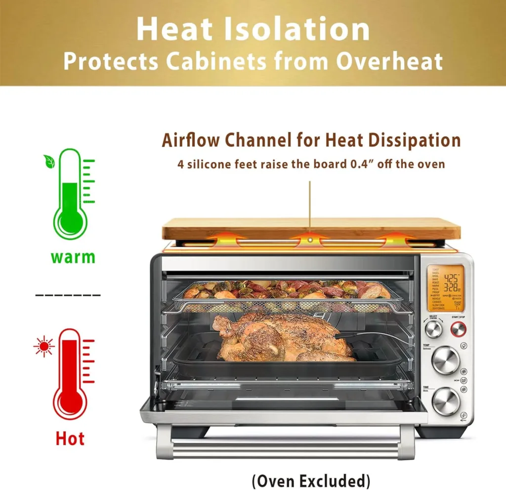 Cutting board Compatible with Breville BOV900BSS the Smart Oven Air Fryer Pro, Accessories for Countertop Convection Oven, With Heat Resistant Silicone Feet, Creates Storage Space, Protects Cabinets