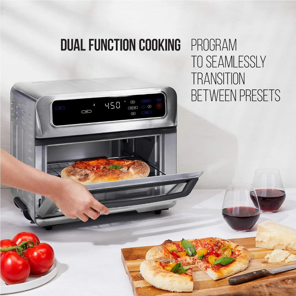 Chefman Air Fryer Toaster Oven Combo with Probe Thermometer, 12-In-1 Stainless Steel Convection Countertop, 10 Inch Pizza, 4 Slices of Toast, Cooking, Baking, Toasting, Roaster Oven Airfryer 20QT